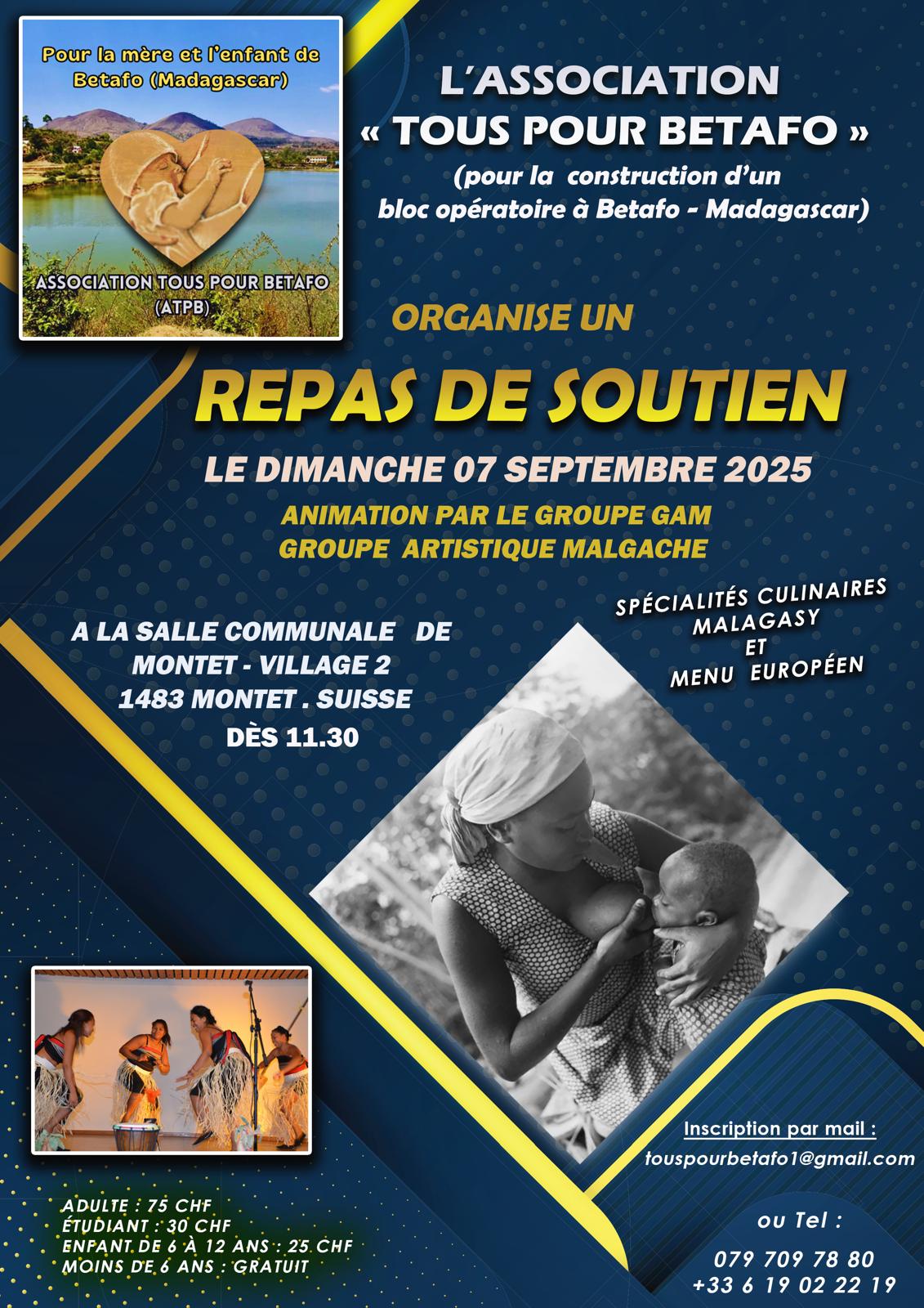 Repas de soutien de l'association Tous pour Betafo